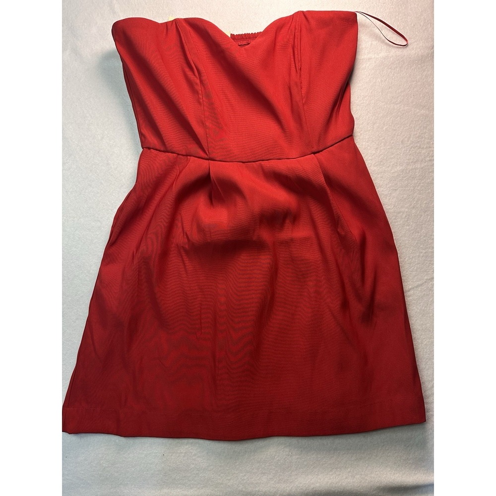 A New Day Red Strapless Sweetheart Mini Dress with Pockets Size S NWT
